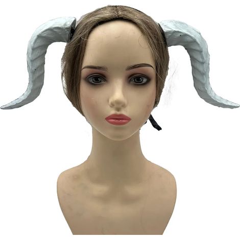 Serre-tête à cornes de taureau imitation, accessoire de coiffure gothique pour Halloween, cosplay et carnaval, déguisement fête thème diable (1/5)
