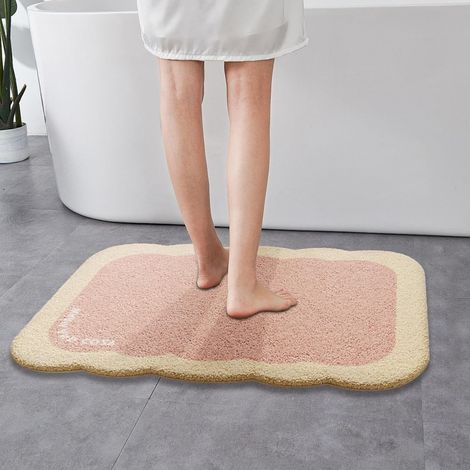 Badezimmerteppich, Badezimmerdekoration, rutschfeste Unterlage, Fußmassage, hochwertiges weiches Material, starke Haftung, leicht zu reinigen, multifunktional, geeignet für Zuhause, Küche, Badezimmer,