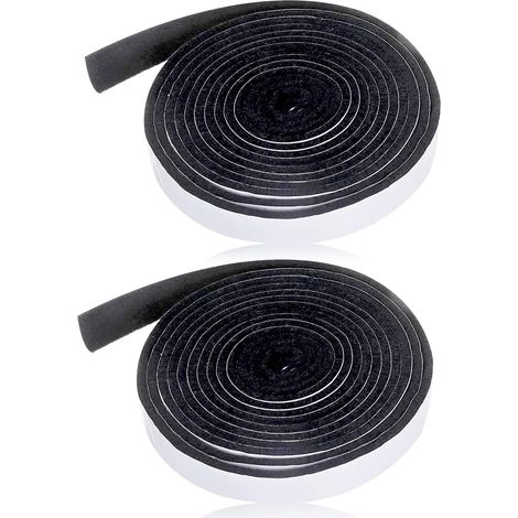 Lot de 2 joints d'étanchéité pour poêle et cheminée,2,5 m,3,5 mm d'épaisseur,joint auto-adhésif,résistant à la chaleur,pour fenêtre,cheminée et conduit de poêle,Noir,2,5 m x 1,3 cm x 0,35 cm (1/5)
