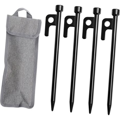 Hochleistungs-Zeltheringe – 30 cm – Schwarz – Erwachsene – Unisex