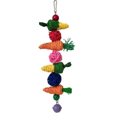 Jouet à mâcher et à broyer pour petits oiseaux, boules de rotin pour perroquets et autres petits animaux (maïs).