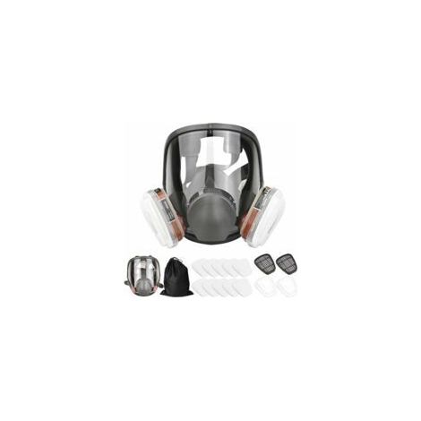 Mascarilla facial completa 16 en 1: Mascarilla de silicona, 1 cuerpo de mascarilla + 2 cartuchos de filtro + 2 tapas de filtro + 10 almohadillas de filtro + 1 bolsa de almacenamiento