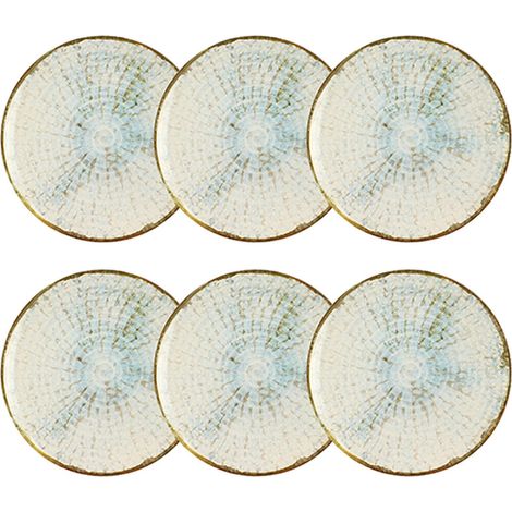 Lot de 6 assiettes à dessert 20cm en faïence, MINERAL (1/3)