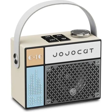 Mini enceinte Bluetooth 5W, beige vintage, portable pour les voyages et le camping (1/4)