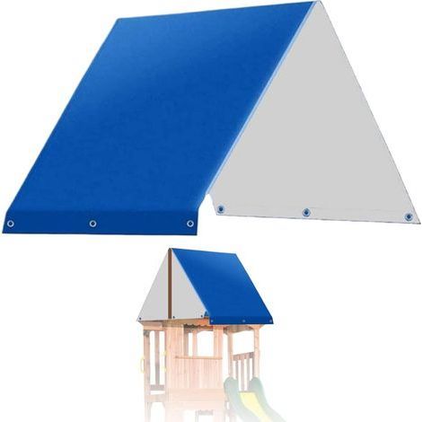 Blue, 132x228 cm, replacement canopy for playground, Oxford fabric play canopy, waterproof and sun-resistant swing cover, free installation screw accessories (1/5)