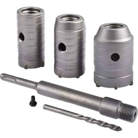 Kaelt - Set scies cloches trépan Ø30/40/50mm - Trépan béton 350mm SDS Plus - Tige extension - Pointe carbure - Professionnel