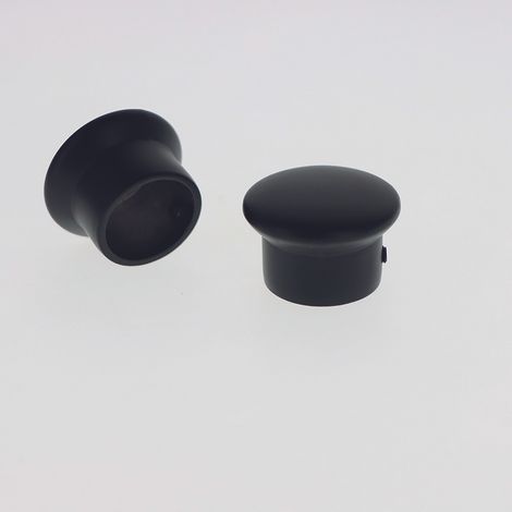 Lot de 2 Embouts Chapeau pour tringles à rideaux de Diam. 20mm en Noir Mat - BOULET