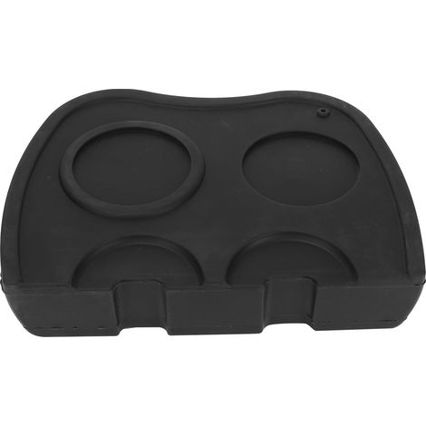 Tapis de Tassement Silicone pour Café avec Double Têtes - Accessoire Bar et Cuisine - Noir (1/5)