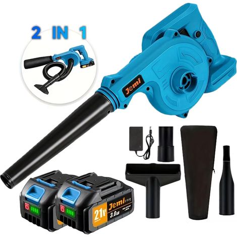 Souffleur rechargeable sans fil – souffleur multi-usage pour poussière, feuilles et nettoyage rapide des surfaces extérieures（ 2 batteries ）