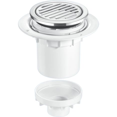 McAlpine TSG2-R125SS 75mm Water Seal Trapped Gully, Tile/Grating with removable Grid, 110mm Vertical Outlet and 110mm x 2" Reducer (1/2)