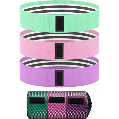 Bande de résistance en tissu, 3 niveaux, unisexe, avec sac de rangement, pour le yoga et le Pilates (1/5)