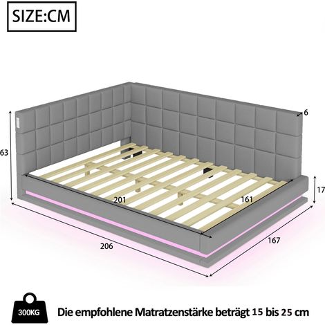 Modulares Sofa aus Stoff in Grau 206 x 167 x 63 cm HOMAIRE (1/5)