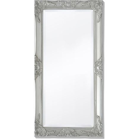 Wall Mirror Baroque Style 100x50 cm Silver vidaXL (1/8)