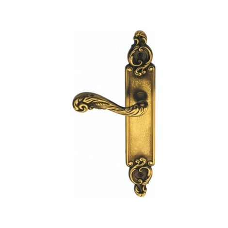 Ouvre&Déco – Poignée de porte gauche SULLY sans trou – Laiton patiné – Entraxe 195 mm – Non réversible pour installation facile (1/2)