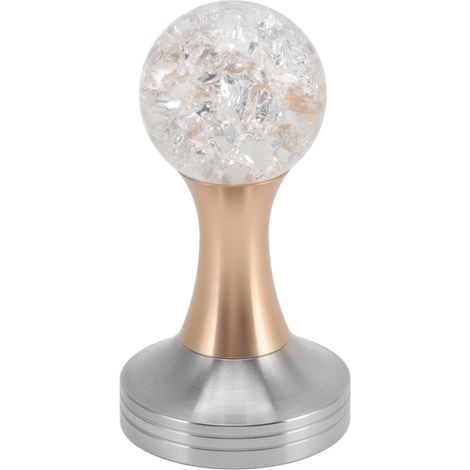 Boule à café plate en cristal, base en acier inoxydable, marteau à poudre pour accessoires de café, or 51 mm (1/5)