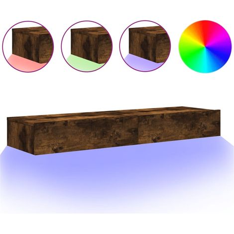 Maison Exclusive - Mobili Porta TV con Luci LED 2 pz Rovere Fumo 60x35x15,5 cm