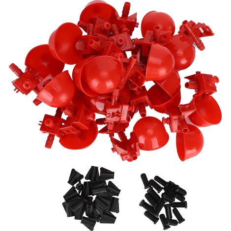 Fontaine d'eau automatique pour volaille – Abreuvoir rouge pour poussins et autres petits animaux (20 pièces)