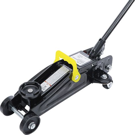 Cric rouleur hydraulique 1 tonne, 2 roulettes fixes et 2 orientables (1/5)