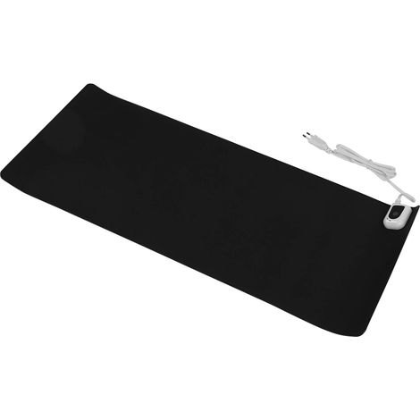 Tapis de souris chauffant en cuir PU, tapis de bureau chauffant 79 x 33 cm, tapis de souris de jeu chauffant pour bureau et dortoir, 100-240 V, noir
