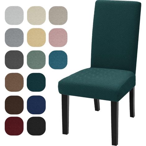 Stuhlhussen 6er Set, Stretch, Universal, Dunkelgrün (1/5)