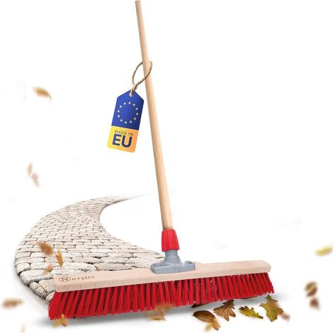 Balai de rue 80 cm manche bois rouge Elaston