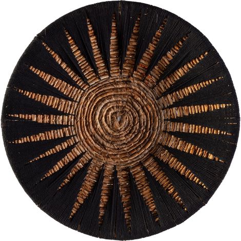 Plato Decorativo 50X50X2 Hoja De Banana Negro/Natural (1/4)