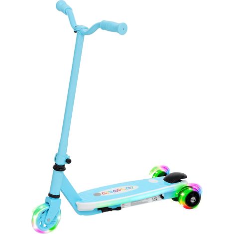 AIYAPLAY Electronic Ride on Scooter for Kids w/ Auxiliary Rear Wheels, Blue (1/5)