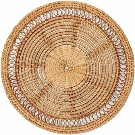Natürlicher Boho-Gewebekorb, dekorativer Wandbehang aus Rattan - LIAIKI (1/5)