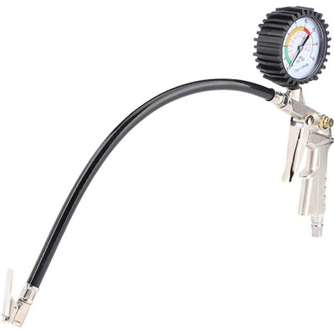 Jeffergarden Manomètre de pression des pneus, pistolet gonfleur multifonction pour voitures, motos et camions, résistant à l'usure et à la rouille