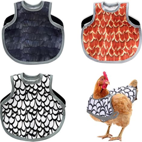 6 Pièces Selle de Poules Harnais de Poulet Tablier de Poule Protection Dorsale Latérale Tabliers Gilet Réglable Imperméable Protecteur de Plumes d'aile Elevage de Volailles (1/5)