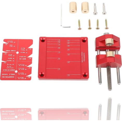 Kit de gabarit d'affûtage en acier inoxydable pour rabots à bois, guide d'affûtage pour rabots à bois, mesure de haute précision, kit d'affûtage professionnel avec accessoires. (1/5)