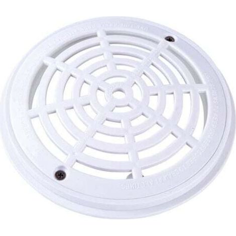 Grille de drainage de piscine à fond rond - 18 x 20,3 cm - Blanc (1/4)