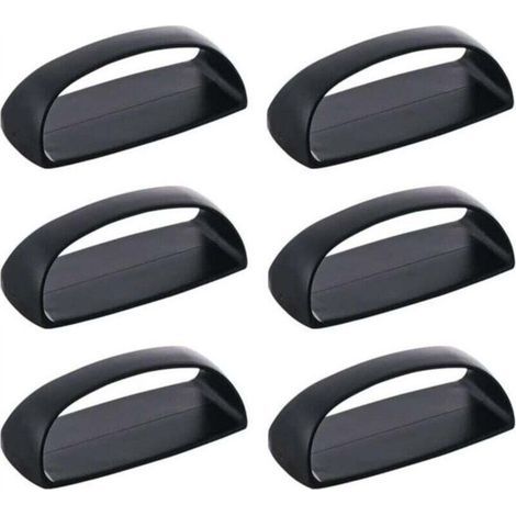 [JAMAIS UTILISÉ] Lot de 6 poignées autocollantes pour tiroirs et armoires, avec assistance de traction pour portes coulissantes, sans perçage (noir) (1/4)