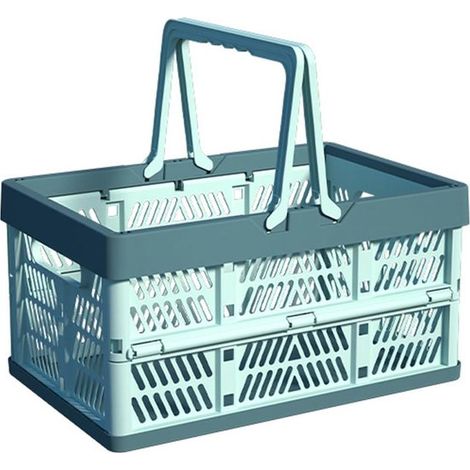 Contenitore in plastica da 20 l, pieghevole e impilabile, azzurro cielo e grigio-blu, taglia M, 1 pezzo (1/5)