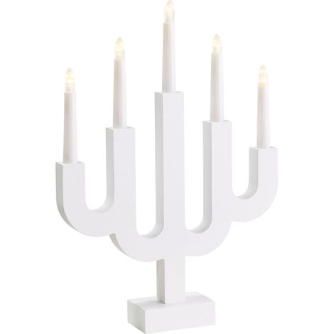 Indoor LED Decorazione di Natale Accessorio Portacandele Luci LED Illuminazione MDF Bianco Bjorkan (1/5)