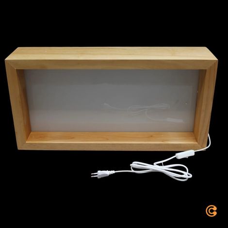 [NEUWERTIG] B-Ware Fabas Luce Led Wandleuchte Wandleuchte Lampe Leuchte Window 60x30cm Eichenholz 3