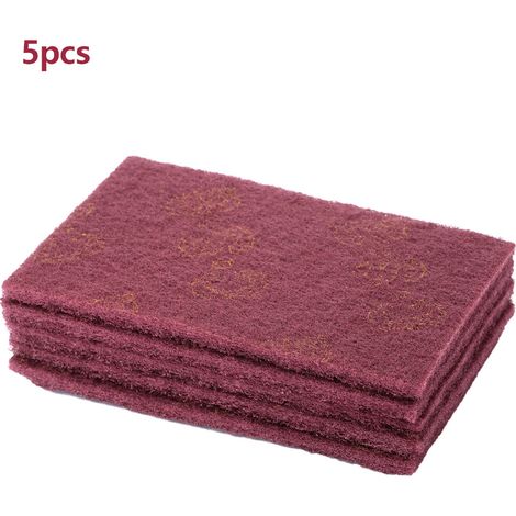 Packung mit 5 industriellen Schleifpads (rot, feine Körnung)