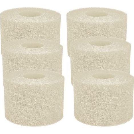 Éponge Filtrante Type S1,Cartouche Filtres de Piscine en Mousse RéUtilisable et Lavable,Filtre en Mousse à Cartouche pour Intex Type S1 Piscine, Aquarium, Spa(6 pièces ) (Beige) (1/5)