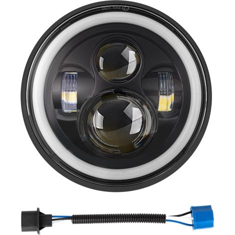 7 Inch LED Headlight Light Bulb, Sealed High/Low Beam DRL LED Lights Compatible with Motorcycle, Wrangler, Chevy, IP68 (1PC+H4 to H13 Line