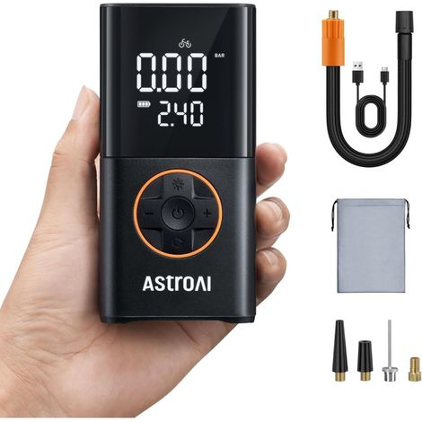 Compresseur À Air Sans Fil - 150 Psi - Affichage Numérique - Lampe Led Intégrée - Pour Vélos, Vélos Électriques, Voitures, Motocyclettes, Ballons - 1 Pièce