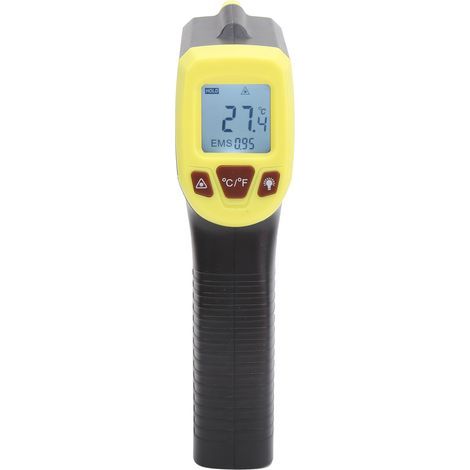 Pistolet de Mesure de Température Infrarouge avec Affichage LCD Thermomètre Industriel sans Contact Pistolet Thermomètre (jaune) (1/5)