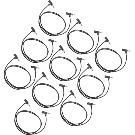 10er-Packung 4-mm-Bananenstecker-Prüfleitungen, 30 V AC, 60 V DC, 19 A, Elektronikreparatur-Zubehörset, Schwarz (1/5)