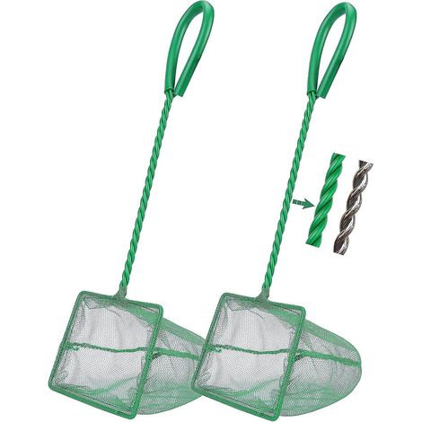 Lot de 2 épuisettes pour aquarium, filet à mailles fines pour une capture rapide. (1/5)
