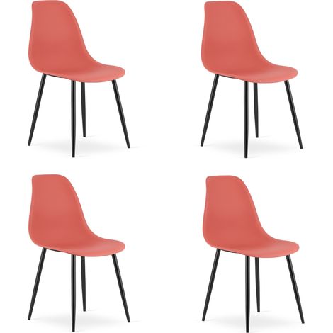 Sedia WAT vermiglio / gambe nere x 4 (1/5)