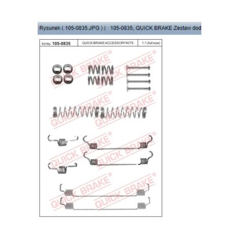 Kit d'accessoires, mâchoire de frein Quick Brake 105-0835 CITROËN