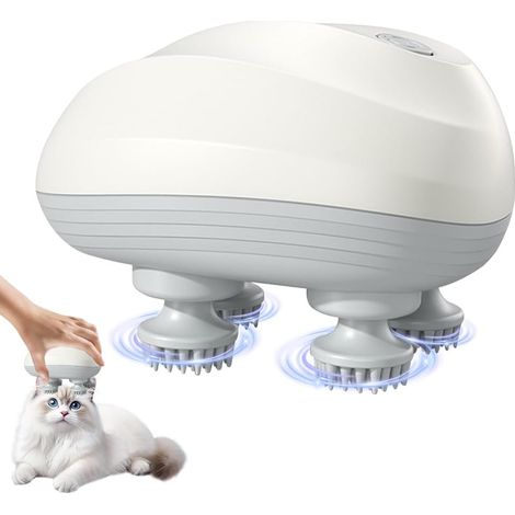Masajeador de cabeza eléctrico, dispositivo de masaje de cabeza con 4 cabezales de masaje, resistente al agua IPX7, portátil, para masajes corporales completos.