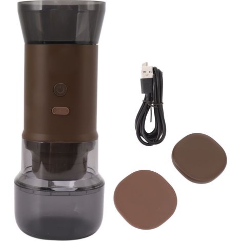 Moulin à café électrique en acier inoxydable, broyeur à grains USB rechargeable pour cuisine, 24W 12V/2A (1/5)