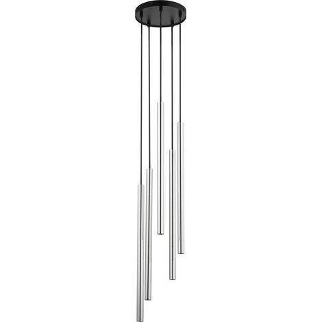 Suspension noire tubes argentés SOPEL LUX 5 5xG9 Sigma (1/3)