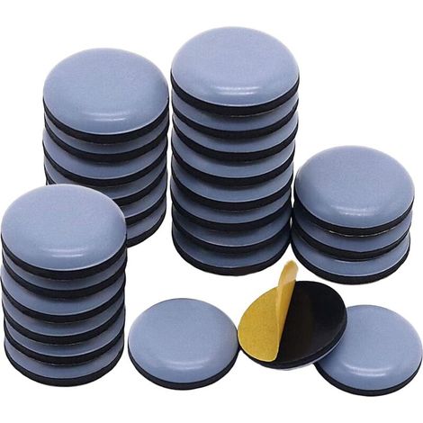 Packung mit 25 selbstklebenden Teflonpads (25 mm), zum Schutz von Böden und Möbeln, ideal für Stühle, Tische, Sofas, für den Innenbereich