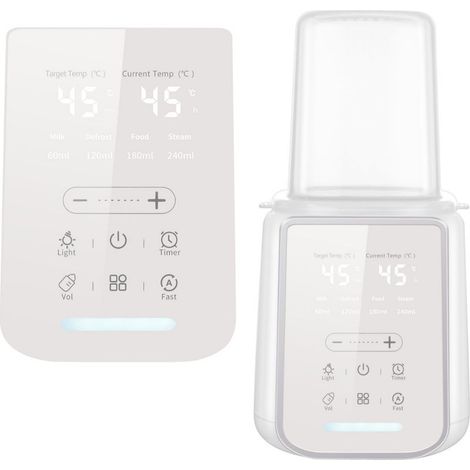 Appareil de chauffage 10 en 1 avec thermostat intelligent, veilleuse et stérilisation à la vapeur.